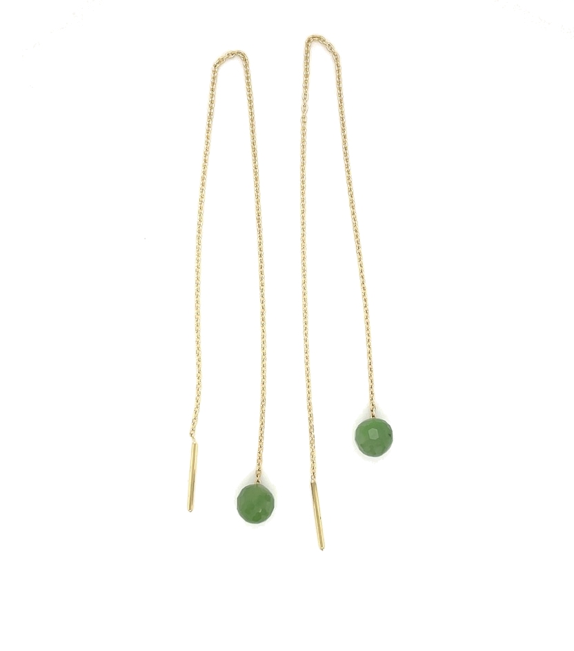 Boucle d'oreille en rangée avec jade